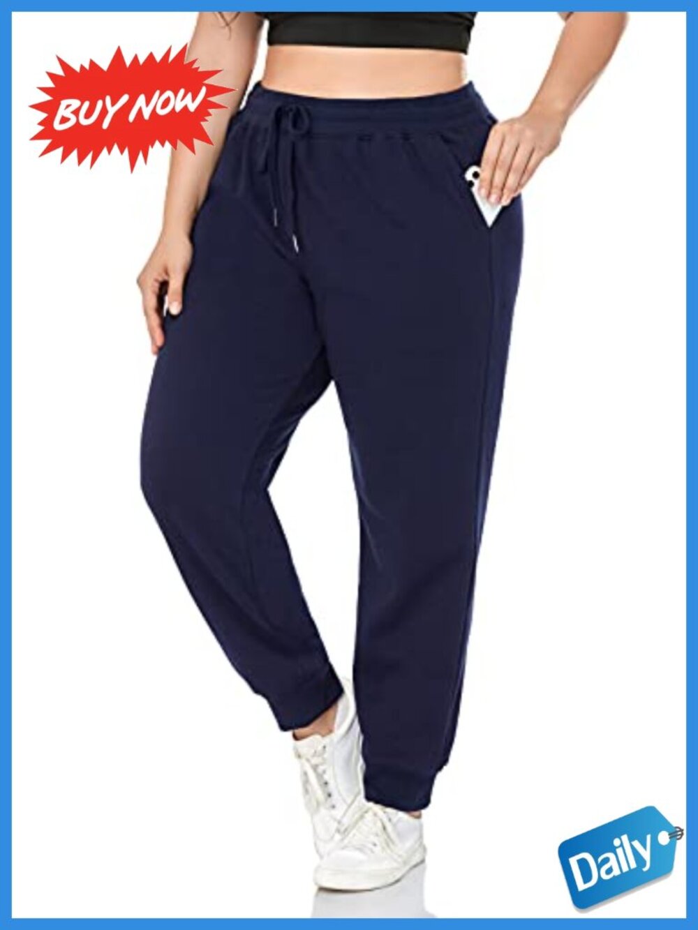 Plus Size Fleece Lined Sweatpants Joggers for Workout and Lounging
